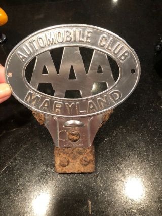 Vintage Aaa Maryland Automobile Club Topper License Plate