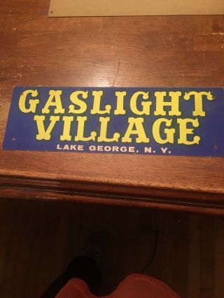 1970’s Cardboard Bumper Sticker,  Gaslight Village,  Lake George,  Ny