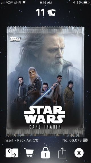 Topps Star Wars Card Trader Pack Art Tier A Last Jedi Premier