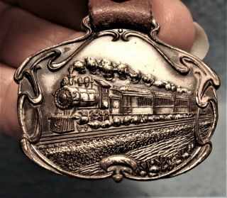 Antique Railroad Steam Engine Locomotive Train Travelers Insurance Watch Fob
