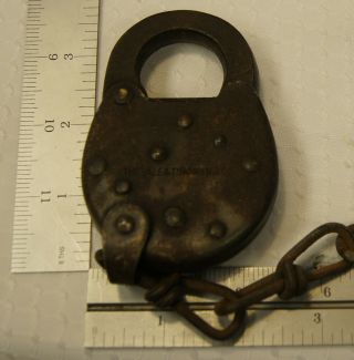 OBSOLETE Vintage Yale & Towne MFG.  CO.  and P & LE Railroad Brass Lock 2