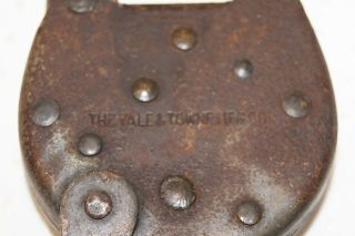 OBSOLETE Vintage Yale & Towne MFG.  CO.  and P & LE Railroad Brass Lock 3