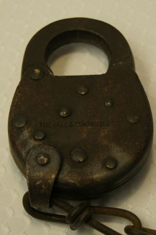 OBSOLETE Vintage Yale & Towne MFG.  CO.  and P & LE Railroad Brass Lock 4