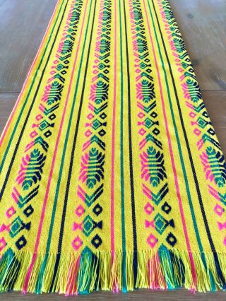 Mexican Fabric Table Runner - Yellow Woven