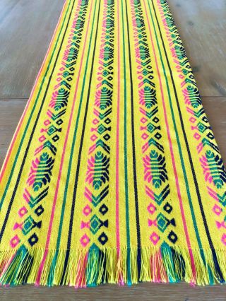 Mexican Fabric Table Runner - Yellow woven 2