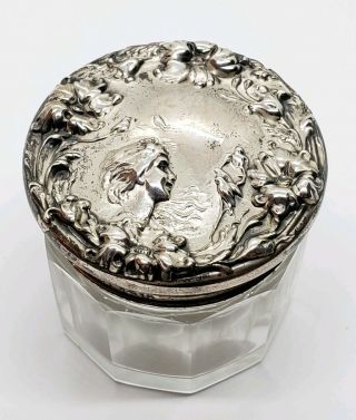 Antique Art Nouveau F&B Foster & Bailey Sterling Silver Mother Nature Pill Box 3