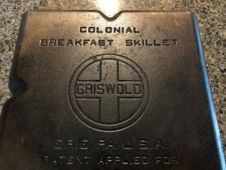 Vintage Griswold Cast Iron Colonial Breakfast Skillet 666 