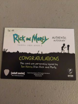 Rick and Morty autograph Tom Kenny as Mr Jellybean 9/50 3