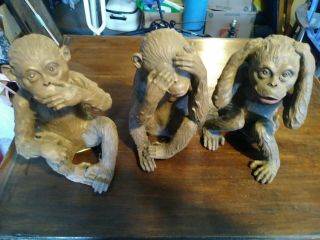 Three Wise Monkeys Statues See No Evil Hear No Evil Speak No Evil