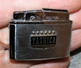 Vintage Rare Prince Yashica Advertising Lighter W/brass Enamel Emblem