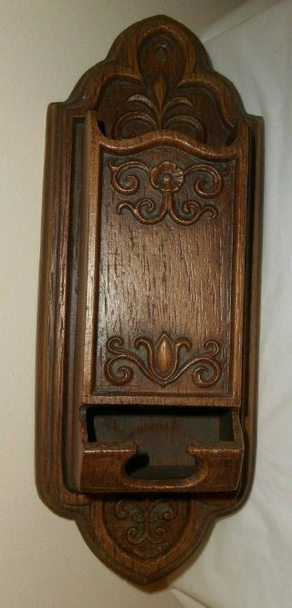 Multi Products Inc.  U.  S.  A.  5x13 " Wood Look Syroco Wall Hanging Match Holder