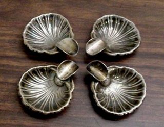 Set Of 4 Vintage Plat - Mex - Sa Sterliing Silver Individual Ashtrays