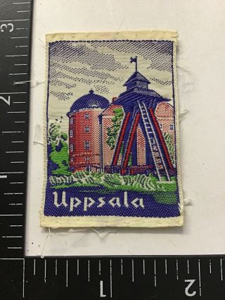 Vtg Uppsala Sweden Travel Souvenir Sew - On Patch Crest Emblem Badge