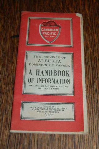 1911 Canadian Pacific Railway Alberta Dominion Canada Colonization Brochure