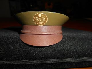 Vintage 1940s Wwii World War Ii Military Army Hat Powder Compact