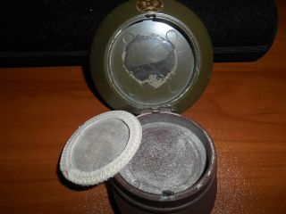 Vintage 1940s WWII World War II Military Army Hat Powder Compact 4