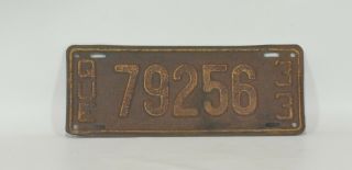 1933 Quebec License Plate 79256 - - As Found