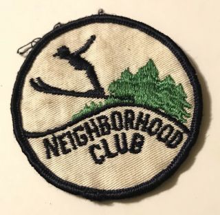 Neighborhood Club Vintage Skiing Patch Grosse Pointe Michigan Travel Souvenir
