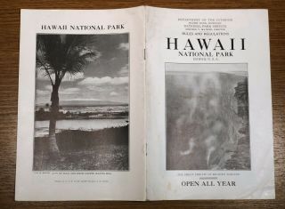 1926 Hawaii National Park Nps Tourist Informational Booklet Travel Brochure