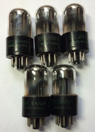 (5) Sylvania Made 6sn7gta (4 With 326 Codes) Chrome Top Twin Triode Audio Tubes