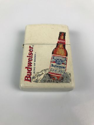 2000 Budweiser White Zippo Lighter