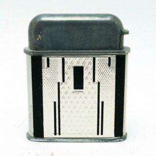 Vintage Luxuor French Flip Top Lighter - Deco Celluloid Wrap With Tax Stamp