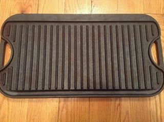 Vintage Lodge Cast Iron Reversible Griddle And Grill 20 " X10 1/2 " Pan Pg - 12