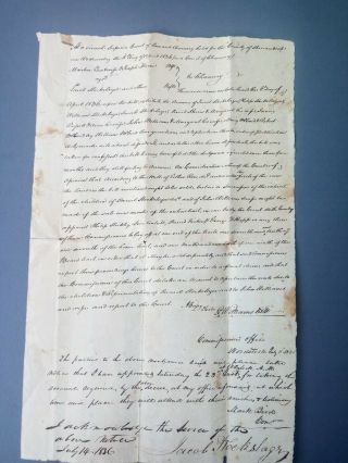 Antique Document Superior Court Of Law & Chancery 1836 Virginia Land