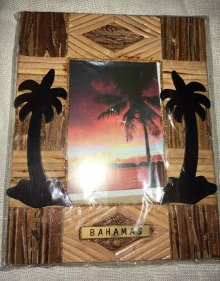 Vintage Bahamas Souvenir Picture Frame