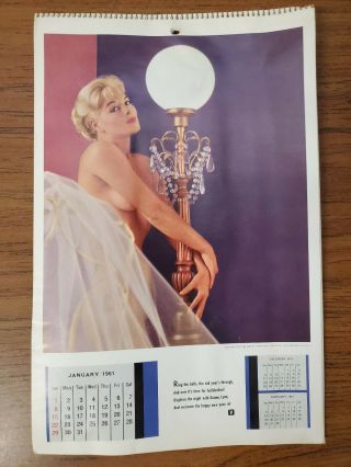 Vintage 1961 Playboy Wall Calendar 4th Issue All 12 Months Extremely Rare