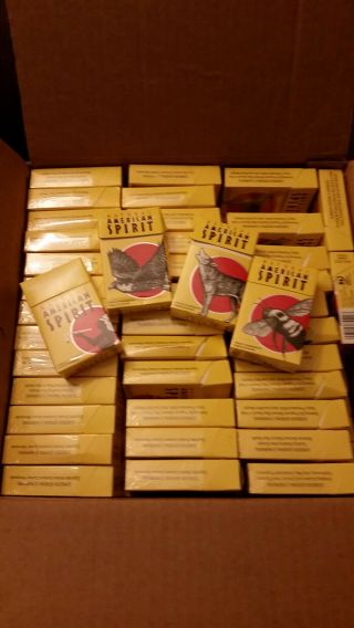 Cigarette Box Pack - 107 Empty Packs - Usa American Spirit Yellow Craft Items