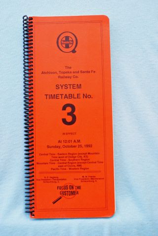 Santa Fe Employee System Time Table - 3 - 10/25/92