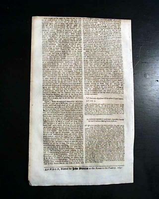 Rare 1691 ATHENIAN MERCURY 17th Century London COFFEEHOUSE British Old Newspaper 3