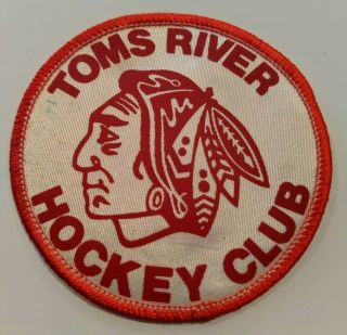 Vintage 198os Toms River Ice Hockey Club W/ Indian Embroidered Patch Jersey