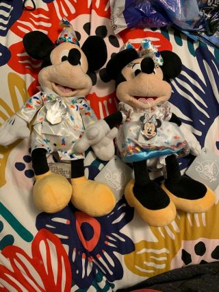 Rare Disney Mog Wdi Mickey & Minnie 90th Birthday Exclusive Plush & Pins D23