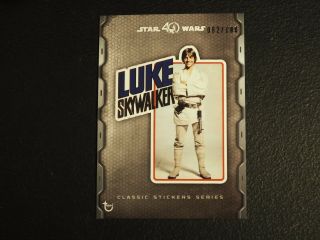 2017 Topps Star Wars 40th Anniversary Sticker Luke Skywalker 82/100 Nmmt