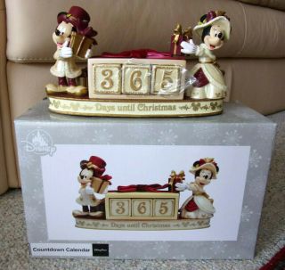 Disney Parks Mickey And Minnie Victorian Christmas Countdown Calendar Figurine