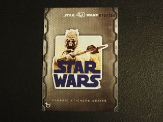 2017 Topps Star Wars 40th Anniversary Sticker Tusken Raider 079/100 Nmmt
