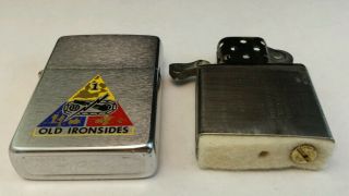 Vintage U.  S.  Army 1st Armored Division Old Ironsides Zippo Lighter Military Tank 2