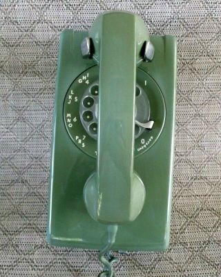 Vintage Western Electric Avocado Rotary Wall Phone