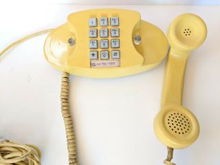 Touch Button Phone Vintage Yellow Princess 1970s Western Electric Bell System 2