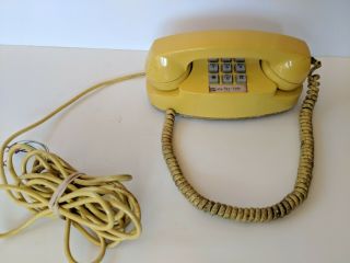 Touch Button Phone Vintage Yellow Princess 1970s Western Electric Bell System 3