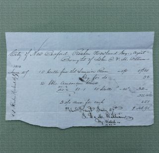 1854 Jun,  Receipt For Purchase Of Jamaican & American Spirits,  Bedford,  Ma