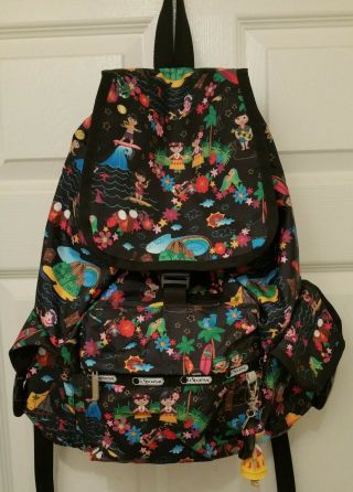 Disney Lesportsac It’s A Small World Polynesian Paradise Backpack Rare