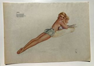 Double Side July August 1943 Pin Up Girl Calendar Page By Varga D