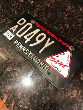 Pennsylvania Pa Black Dare License Plate