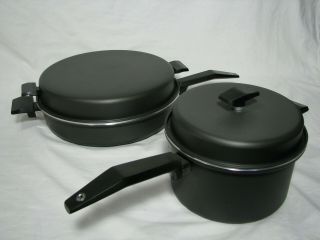 Vintage Miracle Maid 3 Qt Saucepan With Lid And 11 " Skillet With Lid,  West Bend