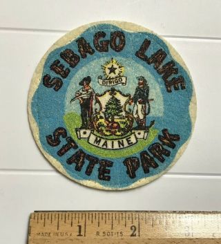 Sebago Lake State Park Maine Me Souvenir Printed Round Patch Badge