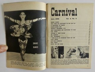 June 1956 Carnival Pocket - Size Digest Pin - Up Bettie Page Cover,  Brigette Bardot 2