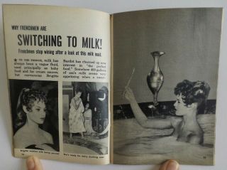 June 1956 Carnival Pocket - Size Digest Pin - Up Bettie Page Cover,  Brigette Bardot 3